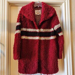 BNCI Bountless North Curly Drifter Teddy Plush Blanket Jacket Coat S Small